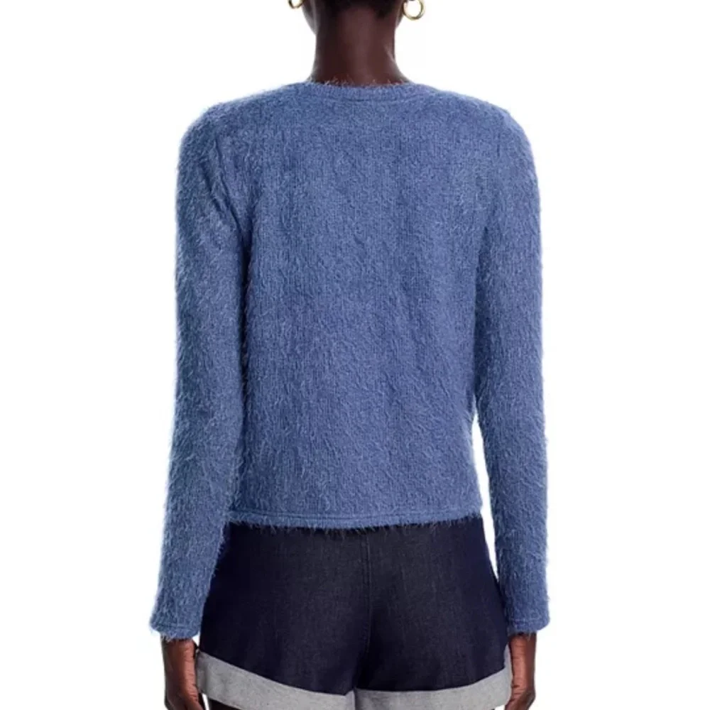 AQUA Eyelash Knit Tank Top and V Neck Cardigan - Picture 4 of 8